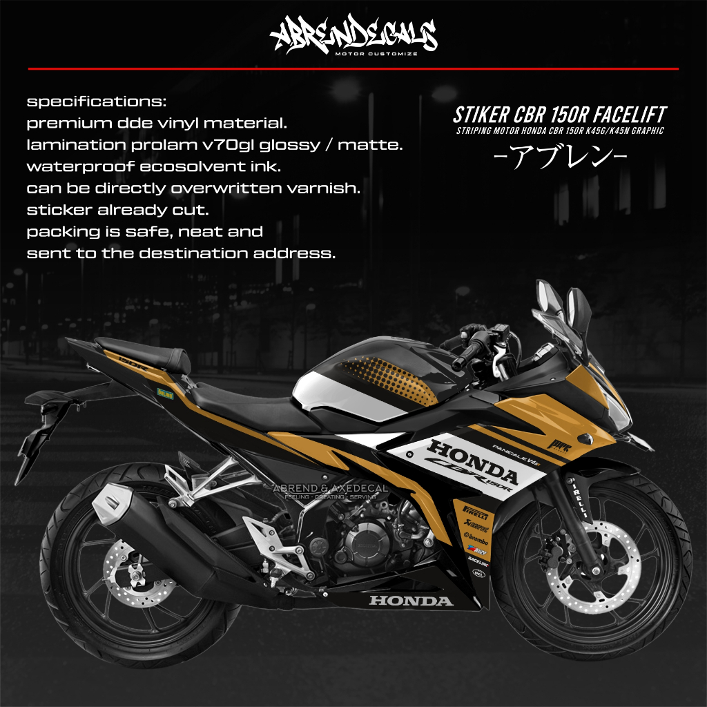 Jual STRIPING CBR 150 R FACELIFT GRAFIS DUCATI RACING / STIKER MOTOR ...