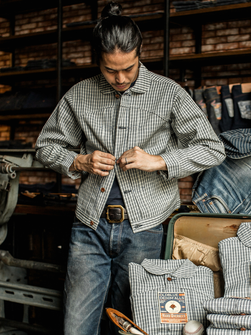 Jual Oldblue Co. Work Jacket Type III - 7 Oz Indigo Plaid