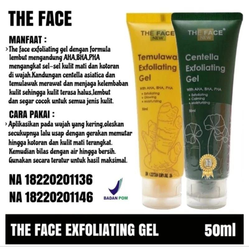 Jual BPOM THE FACE GEL EXFOLIATING CENTELLA DAN TEMULAWAK AMPUH ANGKAT