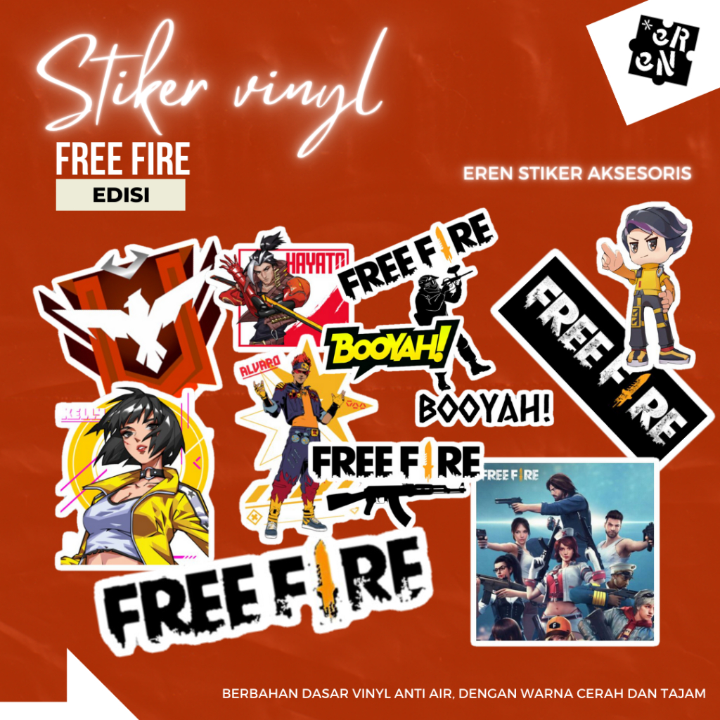 Jual STIKER VERSI FREE FIRE ANTI AIR ISI 100 PCS TERBARU | Shopee Indonesia