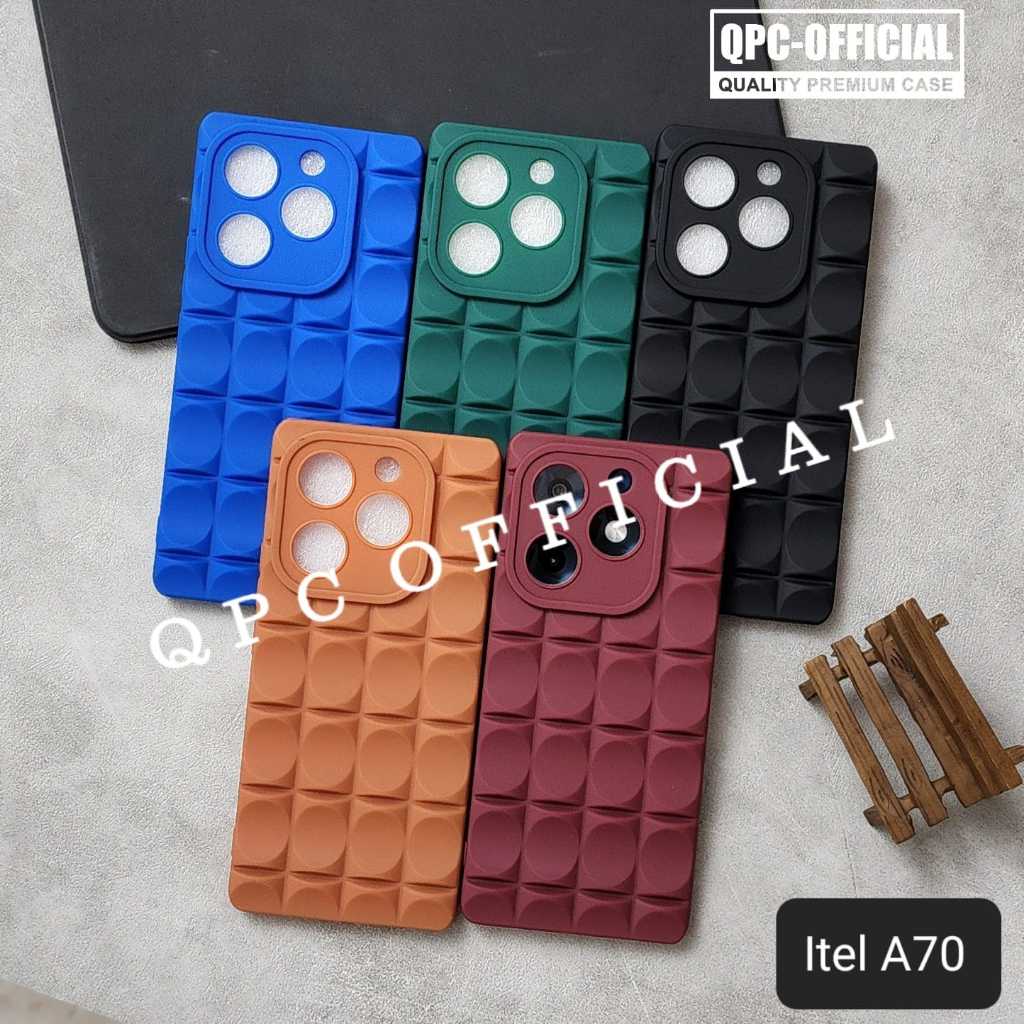 Jual Itel A70 Case Macaron Warna Motif Finger Grip / 3d Cubic Case ...