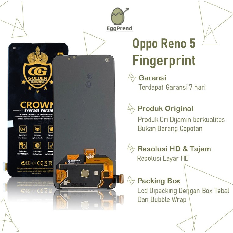 Jual LCD FINGERPRINT OPPO RENO 5 4G / RENO 6 4G ORIGINAL FULLSET