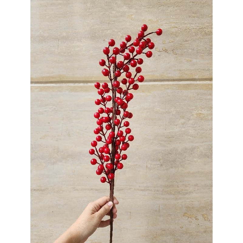Jual Bunga Plastik Illex Berry 9 Cabang Panjang 88cm | Shopee Indonesia