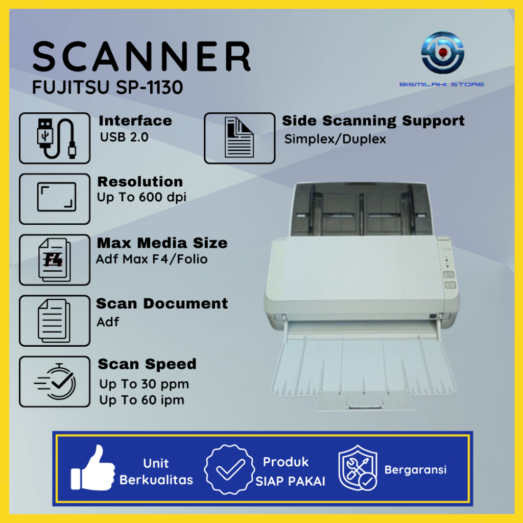 Jual Scanner Folio Fujitsu SP1130 Scan Partner 1130 Dengan Speed 30