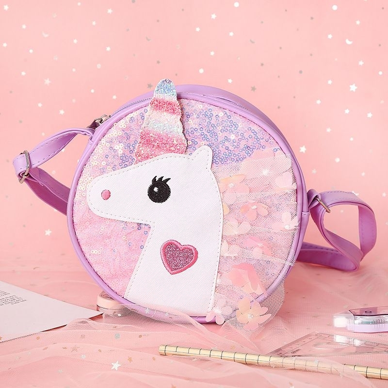 Jual TAS SELEMPANG BULAT UNICORN SLING BAG UNICORN ANAK TAS UNICORN BIRTHDAY GIFT TAS ULANG TAHUN UNICORN Shopee Indonesia