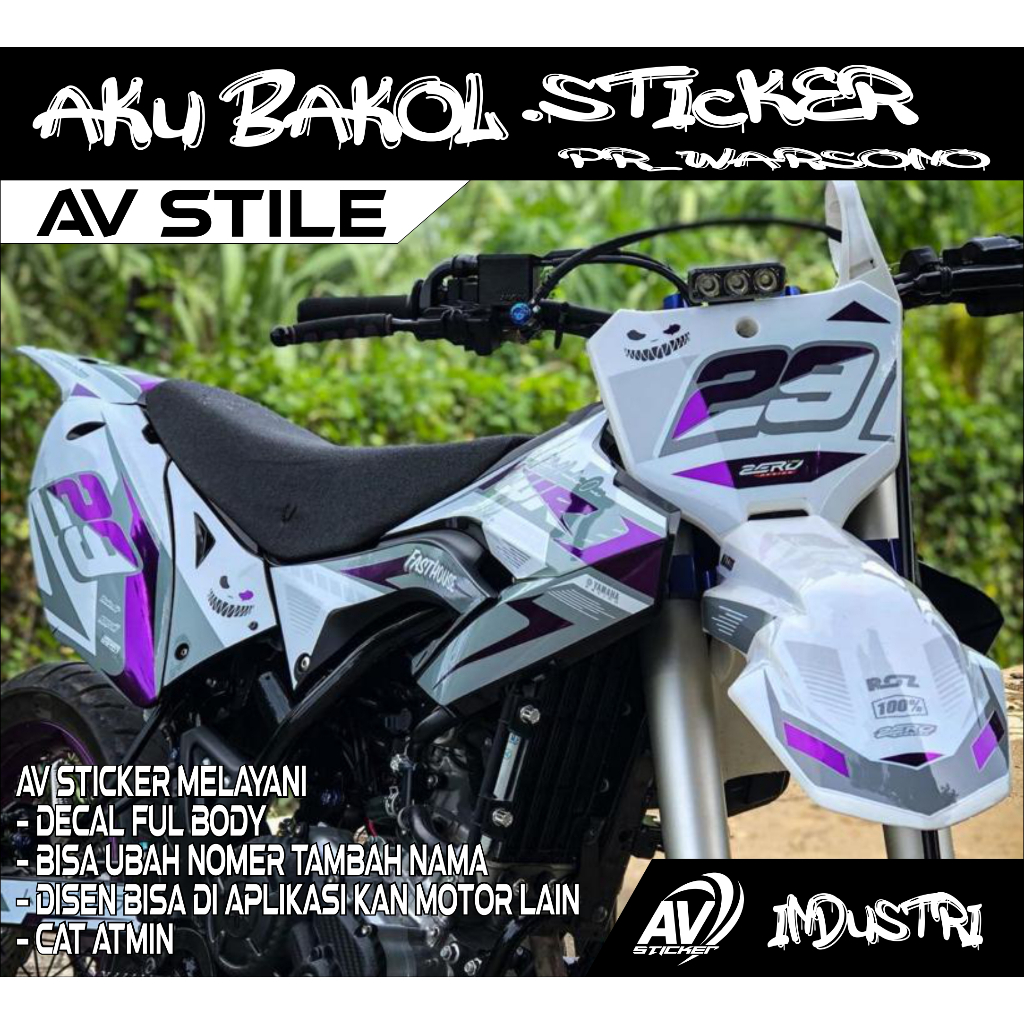 Jual 533 decal sticker WR155 ful body kombinasi ungu metalic | Shopee ...