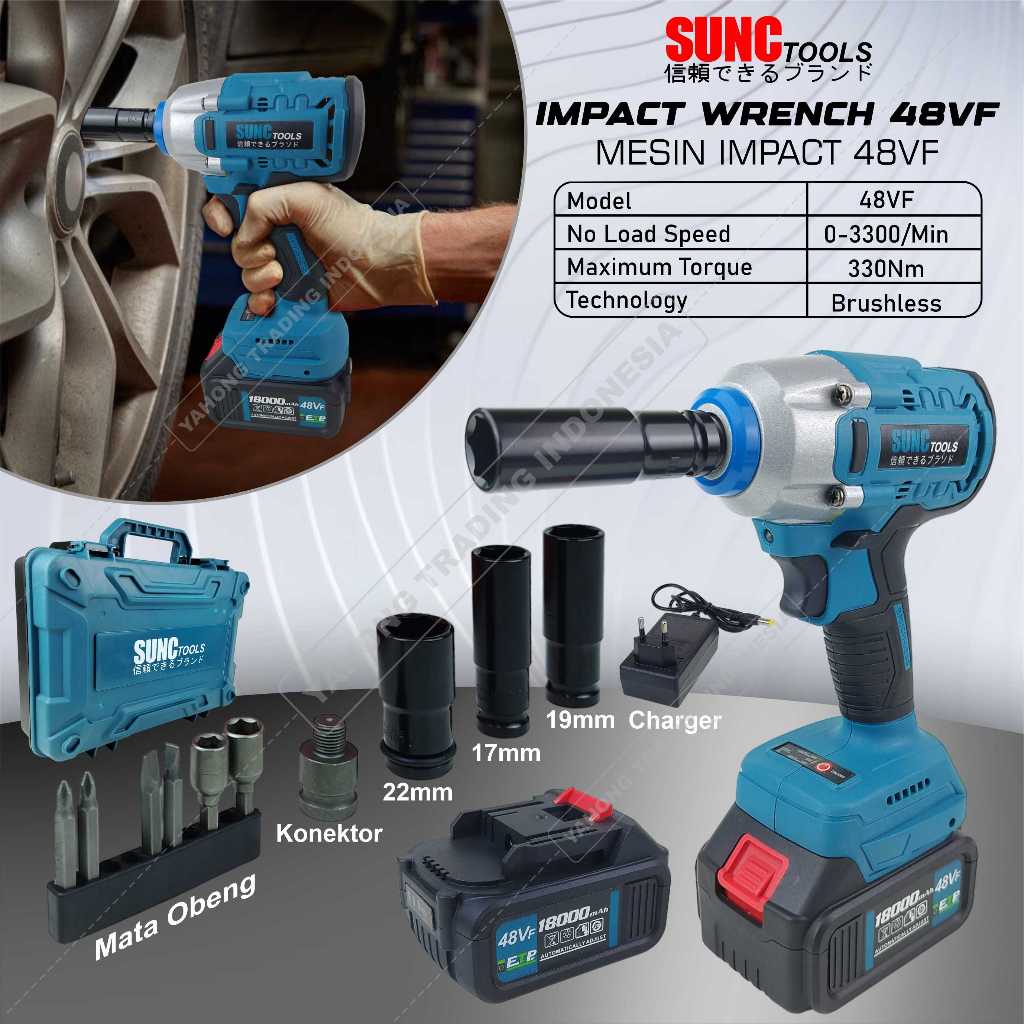 Jual Mesin Impact Baterai Cordless Impact Wrench Brushless 48v 48vf Sunc Tools Shopee Indonesia 4485