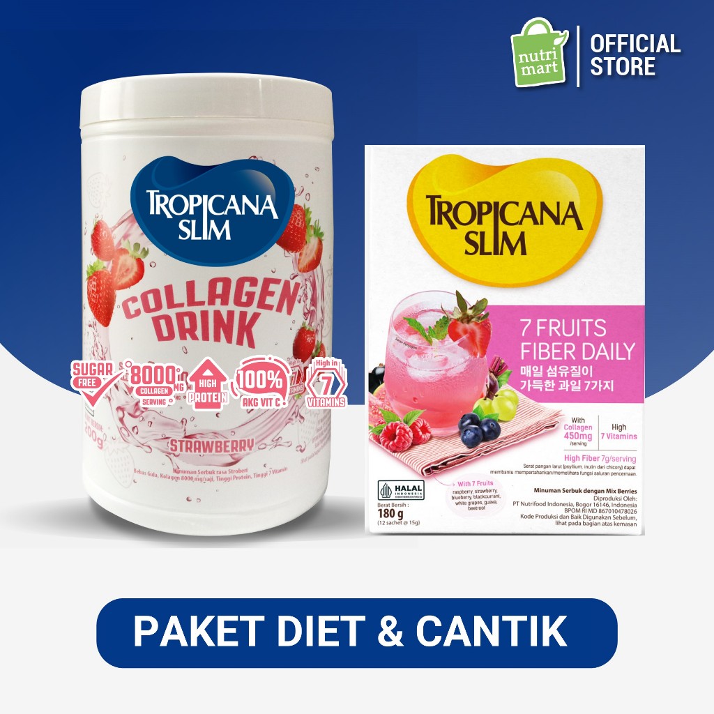 Jual Paket Diet & Cantik Tropicana Slim Collagen Drink Srawberry 200g