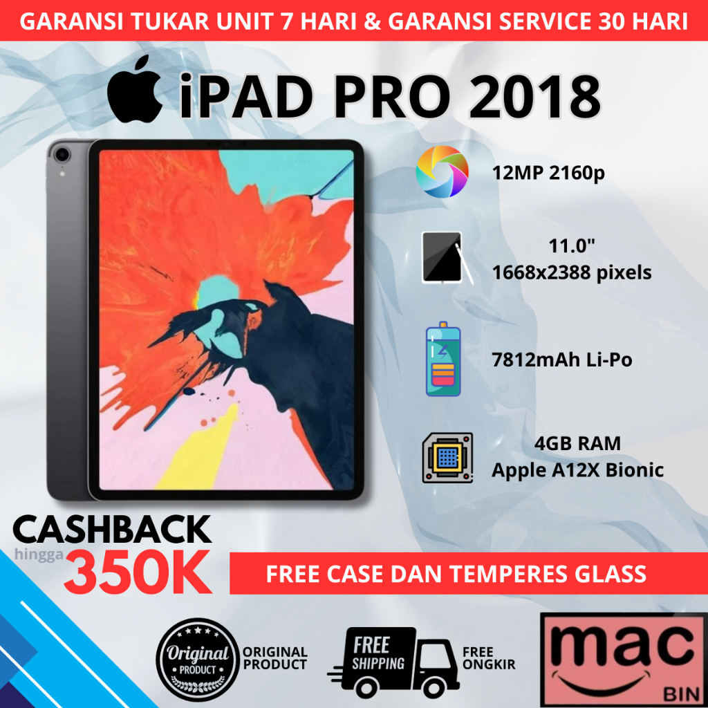 Jual IPad Pro 2018 11 & 12.9 Inch Wifi Cellular 1TB 512GB 256GB 64GB ...