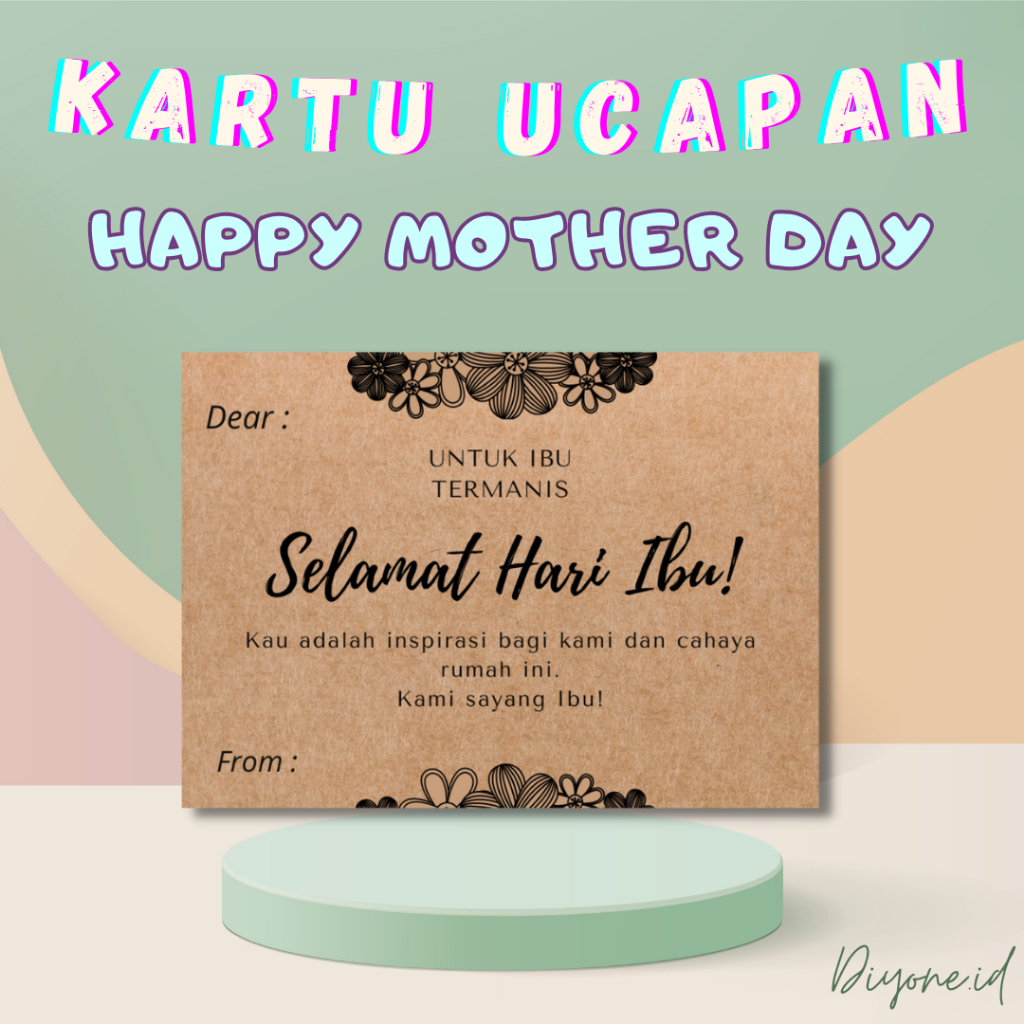 Jual (ISI 5 KARTU) KARTU UCAPAN SELAMAT HARI IBU/HAPPY MOTHER DAY