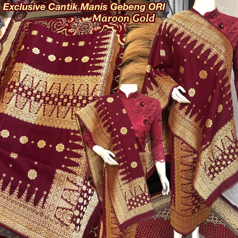 Jual Exclusive Songket Cantik Manis Gebeng ORI / Maroon Gold /songket ...