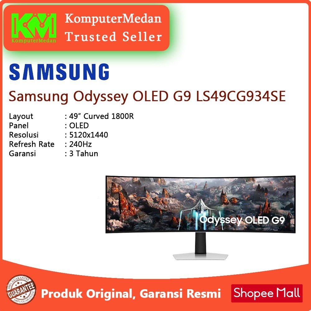 SAMSUNG Odyssey OLED G9 S49CG934 49 Curved Gaming Monitor 240Hz