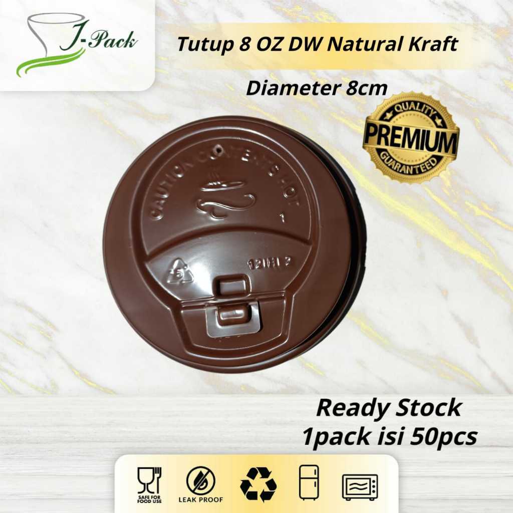 Jual TUTUP PAPER CUP 8oz tall & 12oz wide DOUBLE WALL|| NATURAL KRAFT ...