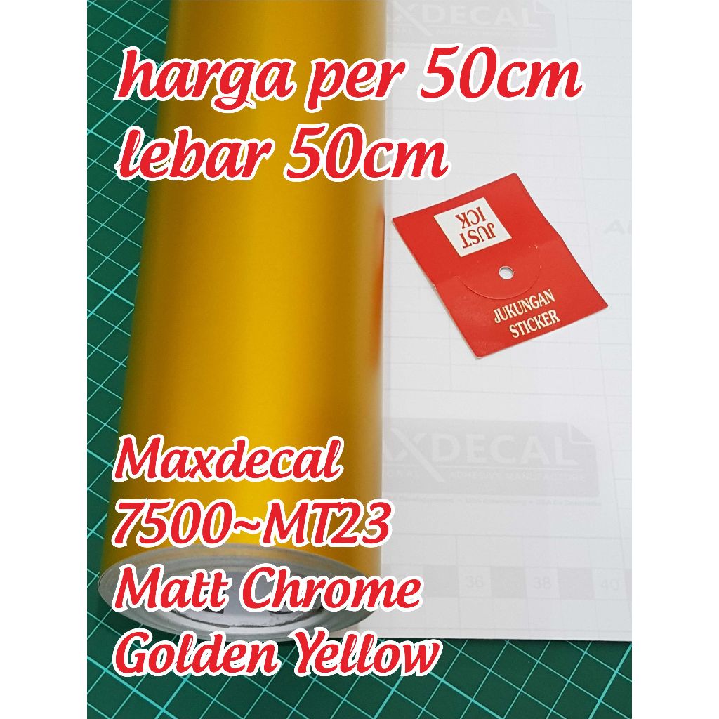 Jual Sticker Vinyl Maxdecal Matt Chrome Golden Yellow - per 50cm lebar ...