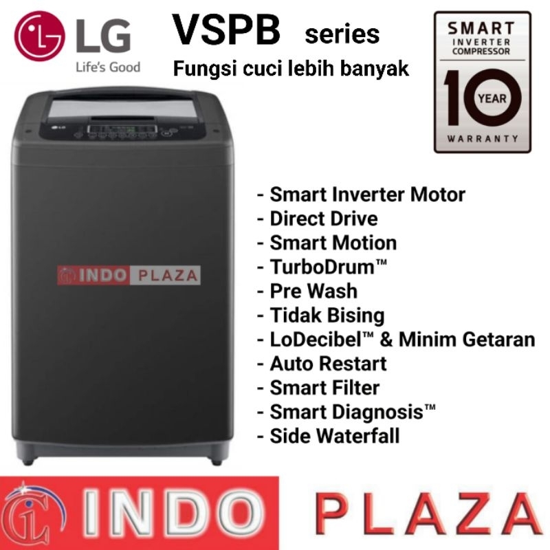 Jual MESIN CUCI LG 1 Tabung INVERTER 12 Kg T2312VSPB 13 Kg T2313VSPB