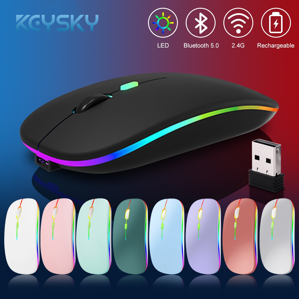 Jual Keysky Mouse Bluetooth Rechargeable Wireless Mouse Ultra-thin ...