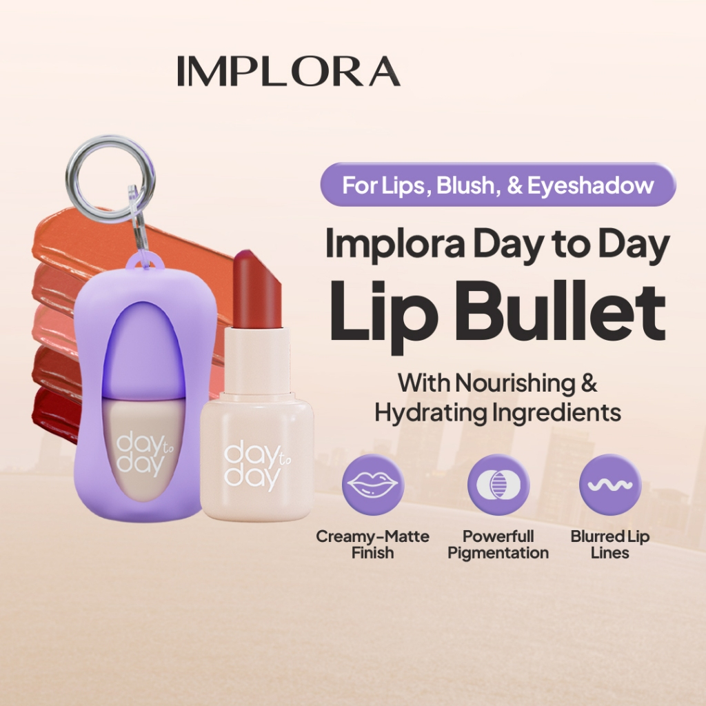 Jual Implora Day to Day Series Keychain Lip Bullet(Lipstick) | Shopee ...