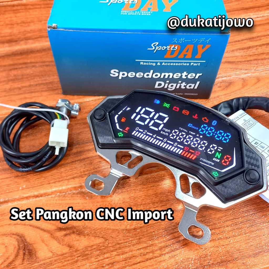 Jual SPEEDOMETER NINJA MONO FULL DIGITAL SPIDOMETER SPIDO NINJA MONO 250 SET PANGKON BREKET CNC