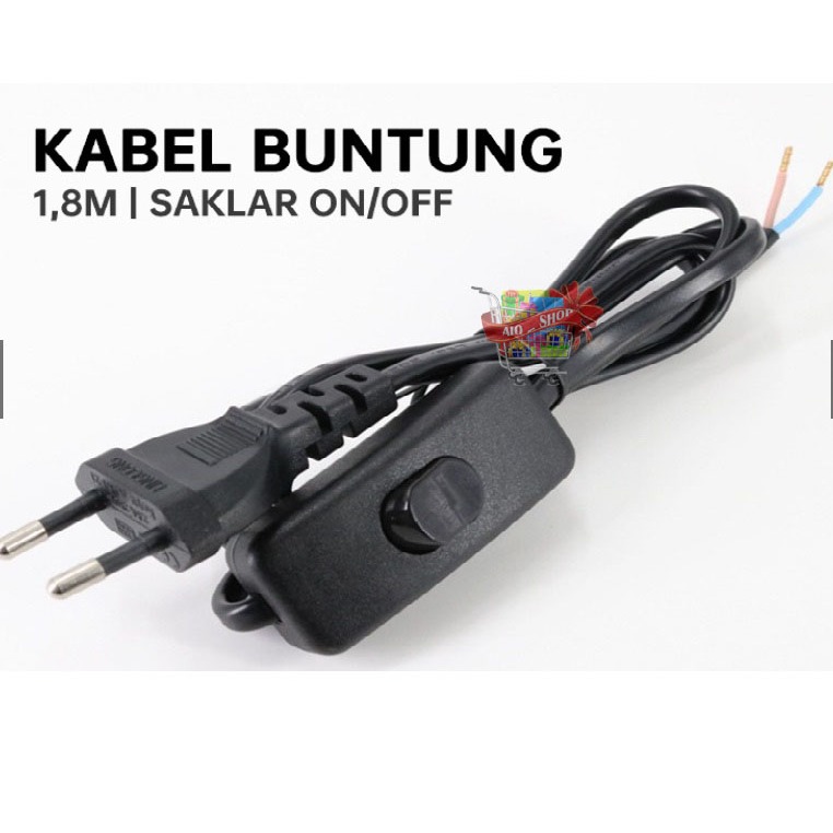 Jual Kabel Sambung Power Saklar on off Buntung 1,8 M AIO | Shopee Indonesia