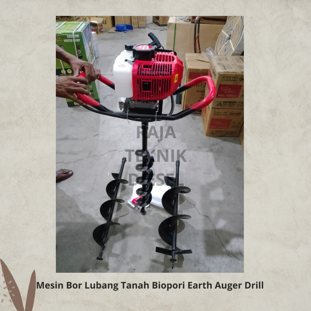 Jual Mesin Bor Lubang Tanah Biopori Earth Auger Dril 63CC + MATA BOR ...