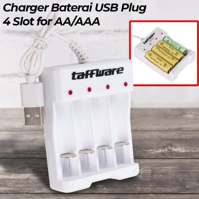 Jual Charger Baterai Usb Plug 4 Slot For Aa Aaa White Shopee Indonesia