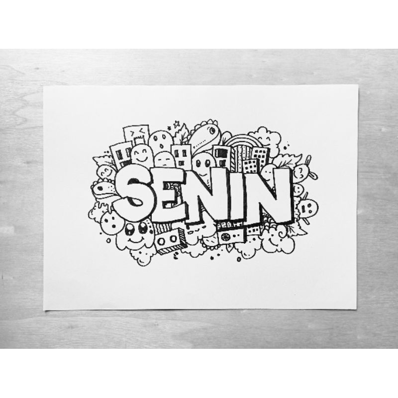 Jual Gambar Sketsa Tulisan Doodle Art A4 | Shopee Indonesia