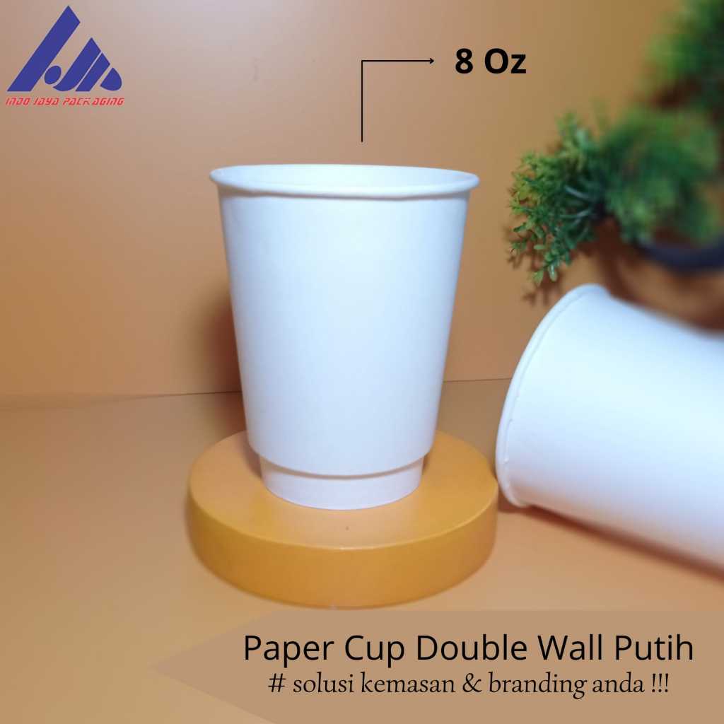 Jual Paper Cup Double Wall 8 oz Putih | Shopee Indonesia