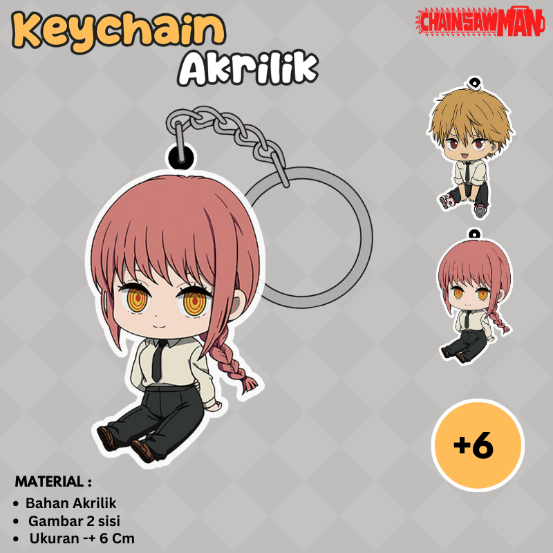 Jual [Chainsaw man] Keychain & strap handphone full akrilik versi