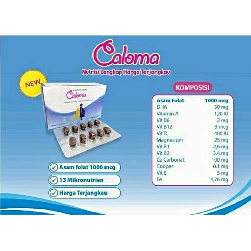 Jual Caloma Softgel suplemen kehamilan dan menyusui | Shopee Indonesia
