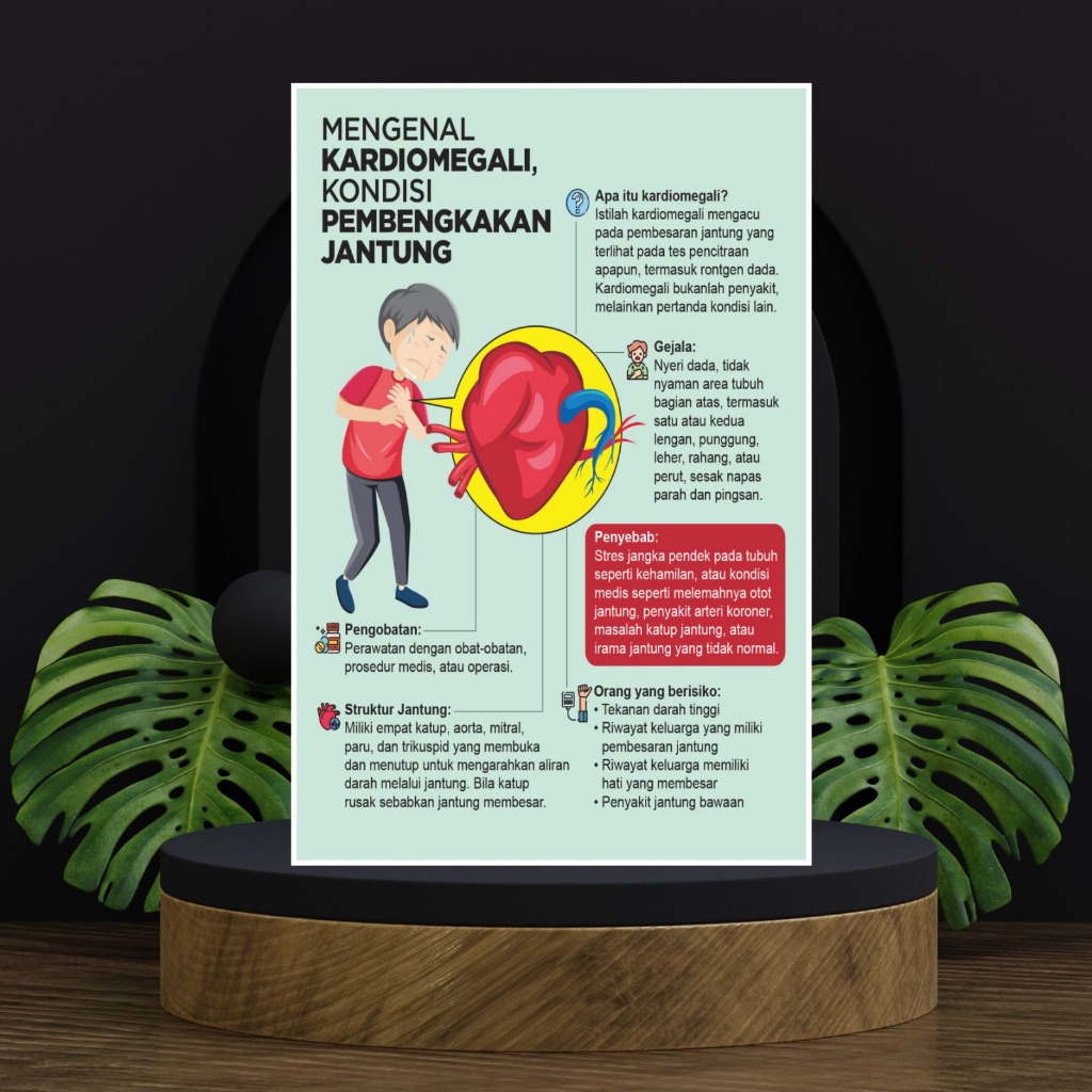 Jual Poster Kesehatan Mengenal Kardiomegali Kondisi Pembengkakan ...