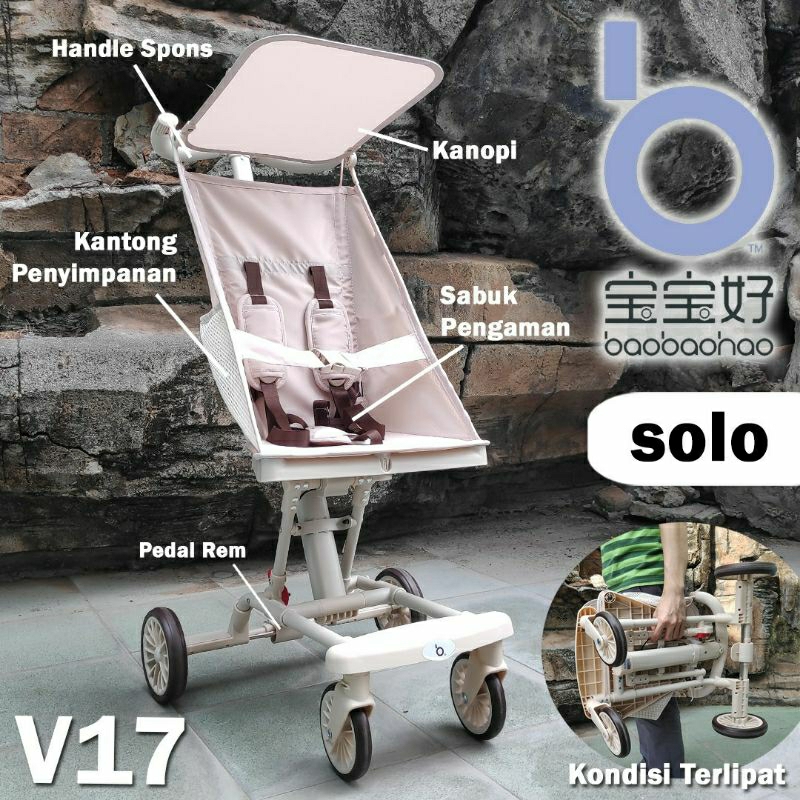 Jual Stroller Baby Baobaohao V17 Kereta Bayi Anak Cabin Size Ukuran