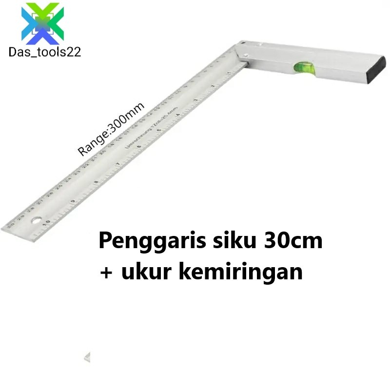 Jual Penggaris Siku Tukang Besi Pasekon 30 cm 12 inch ALUMINIUM dengan ...