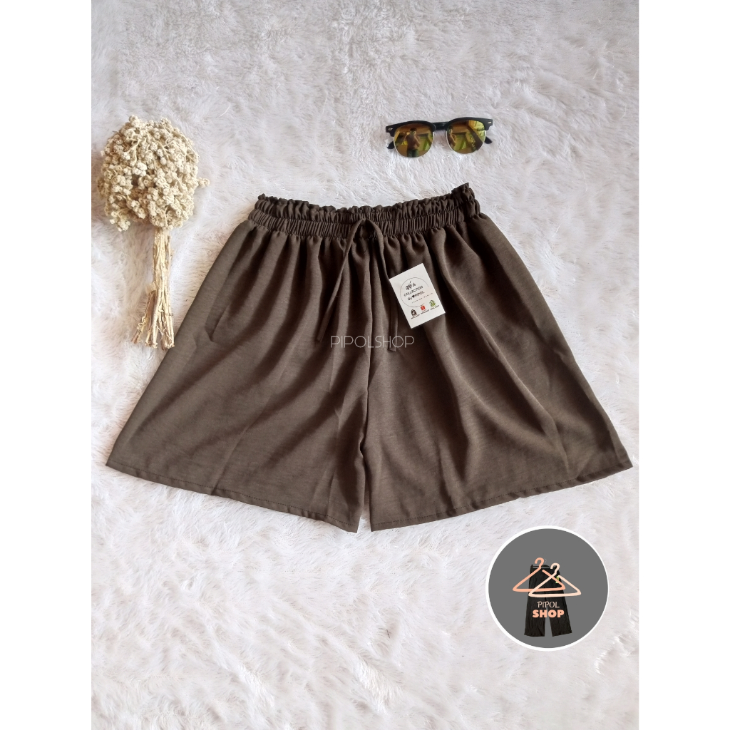 Celana Hotpants cringkle airflow dewasa jumbo celana pendek wanita  celana cringkle pendek kekinian