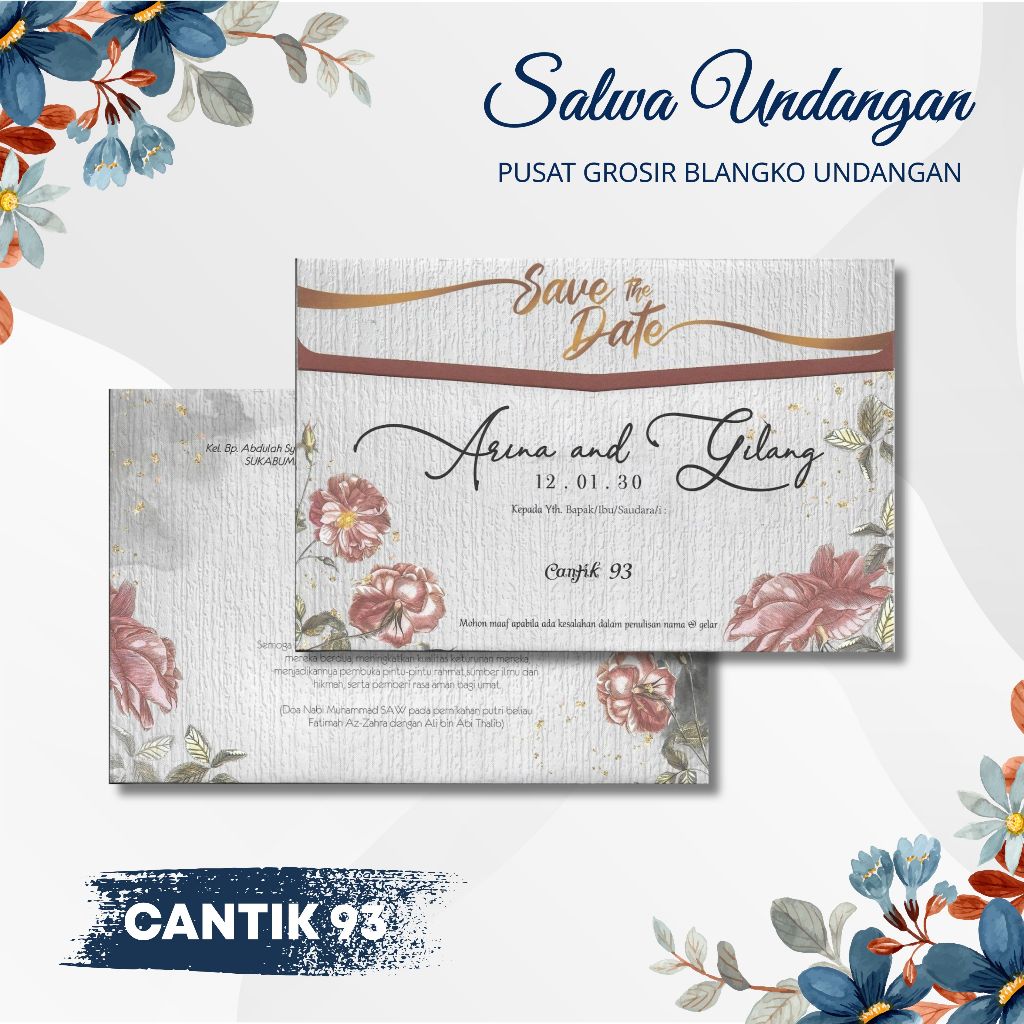 Jual Blangko Undangan Pernikahan Cantik Atau Kertas Undangan Kosong Harga Murah Free File