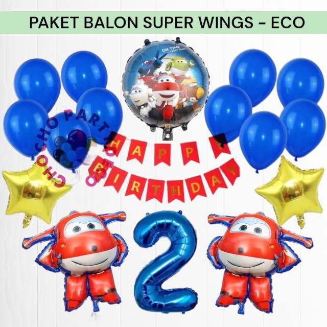 Jual Paket Balon SUPER WINGS / Dekorasi Ulang Tahun Super Wings Jett ...