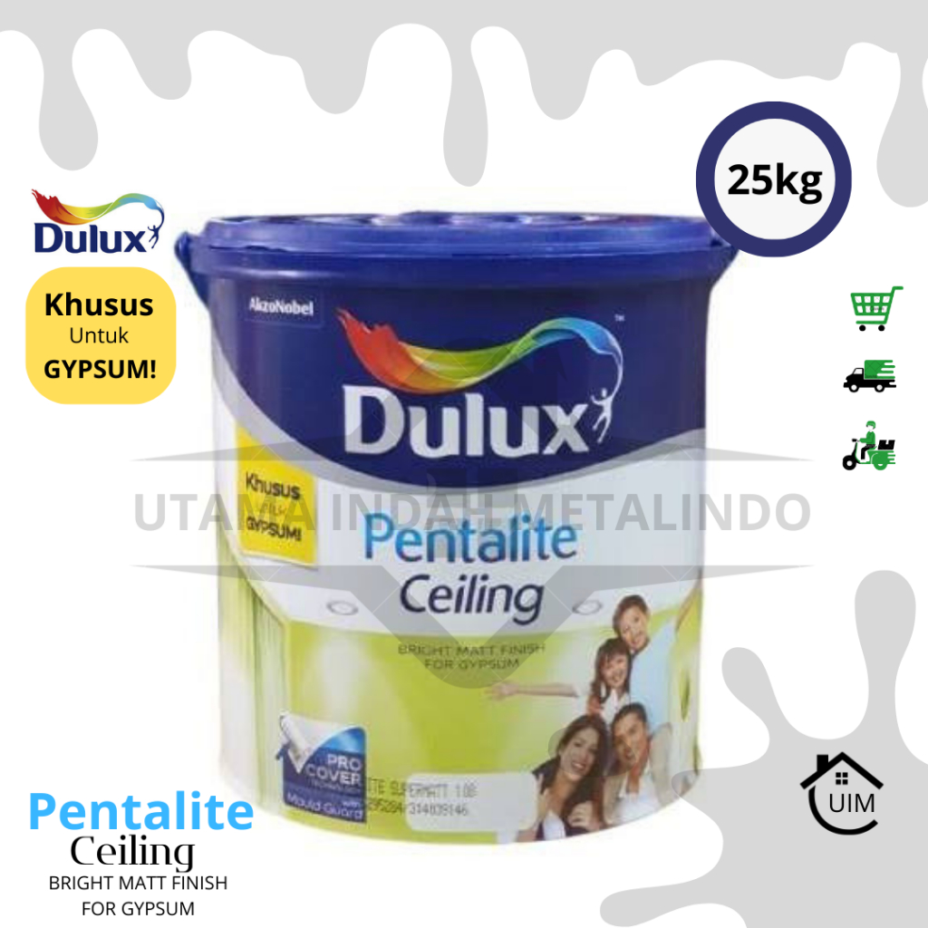 Jual Dulux Pentalite Ceiling White Supermatt 25 Kg Cat Plafon Gypsum Shopee Indonesia 8601