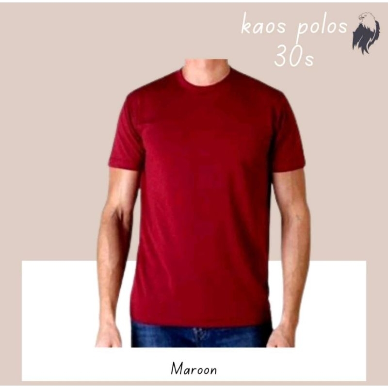 Jual KAOS POLOS MERAH MAROON 30S COTTON COMBED PREMIUM 100% BY KNITTO ...