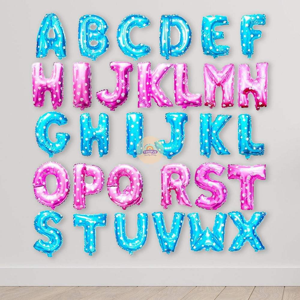 Jual Balon Foil Huruf Ulang Tahun Biru / Pink kecil 40 cm per PCS ...