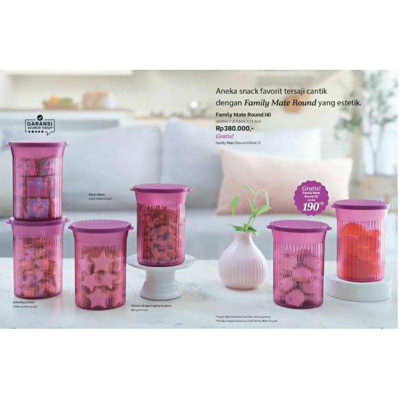Jual TUPPERWARE SALE !!! FAMILY MATTE ROUND 630 ML - Toples Lebaran ...