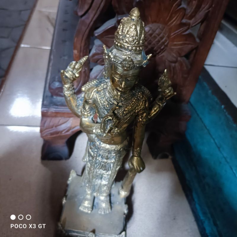 Jual Patung Dewa Khrisna Sepuh Majapahit Emas Full Kuningan Bk