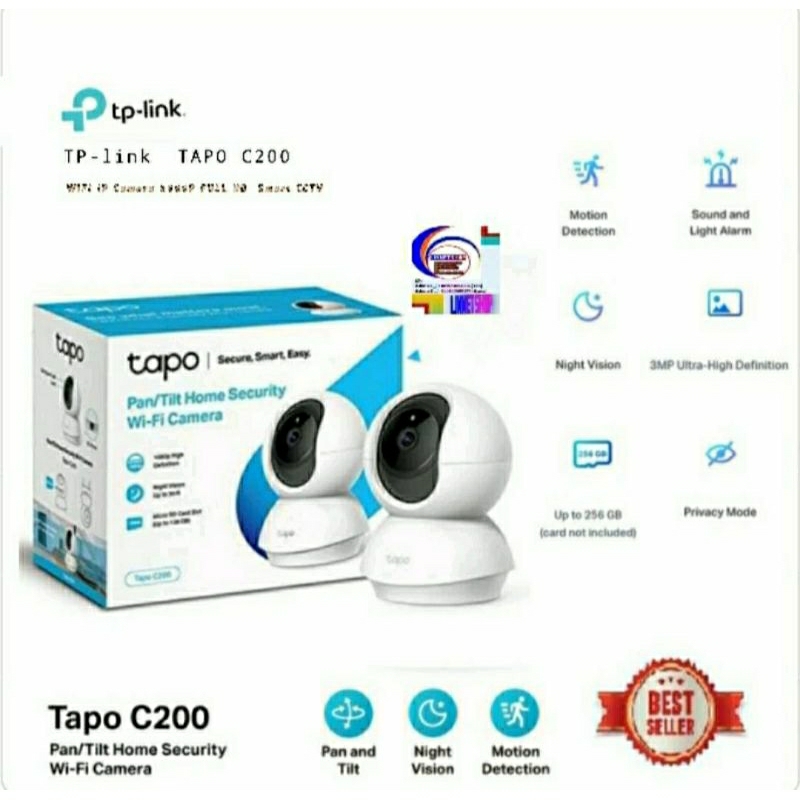 Jual TP link Tapo C200 Wifi IP Camera 1080P Full HD Smart CCTV | Shopee ...