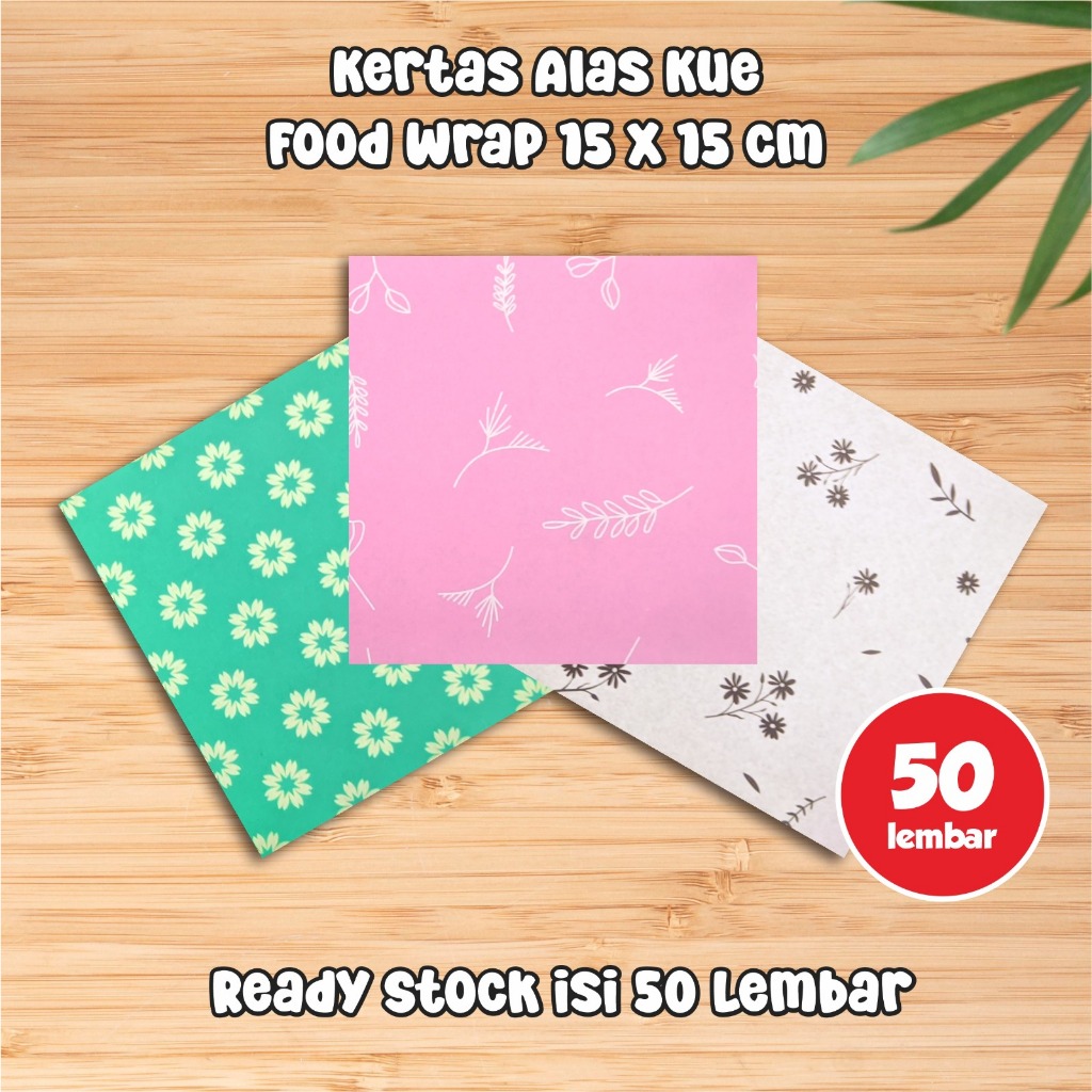 Jual Kertas Alas Roti Floral 15x15 cm | Foodgrade Alas Roti Bungkus ...