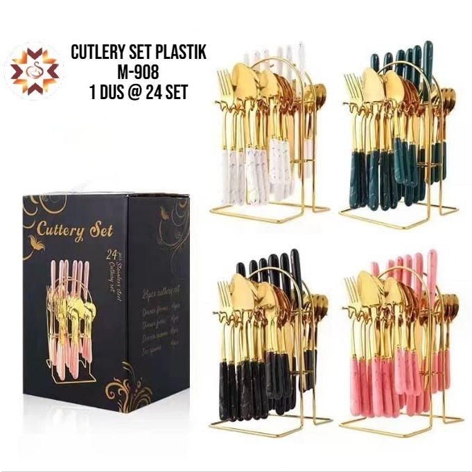 Jual Cutlery Plastik/ Peralatan Makan Sendok Set Plastik/ Sendok Set ...