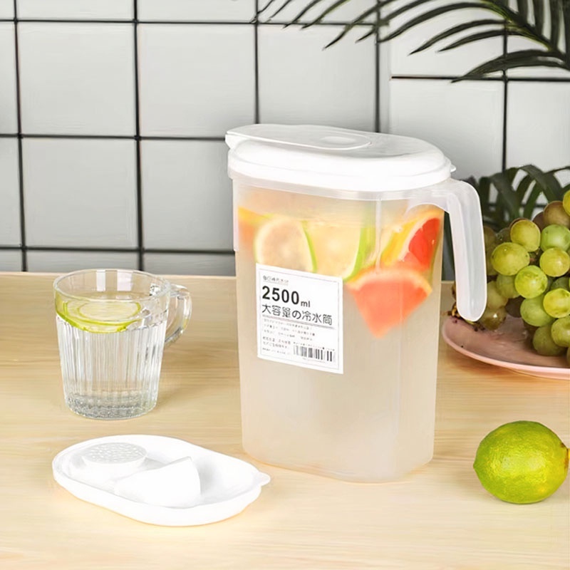 Large Capacity Milk Tea Measuring Kettle Beverage Storage Container With  Lid Heat Resistant Cold Water Jug Plastic Juice Pitcher (2500ml Random  Color)
