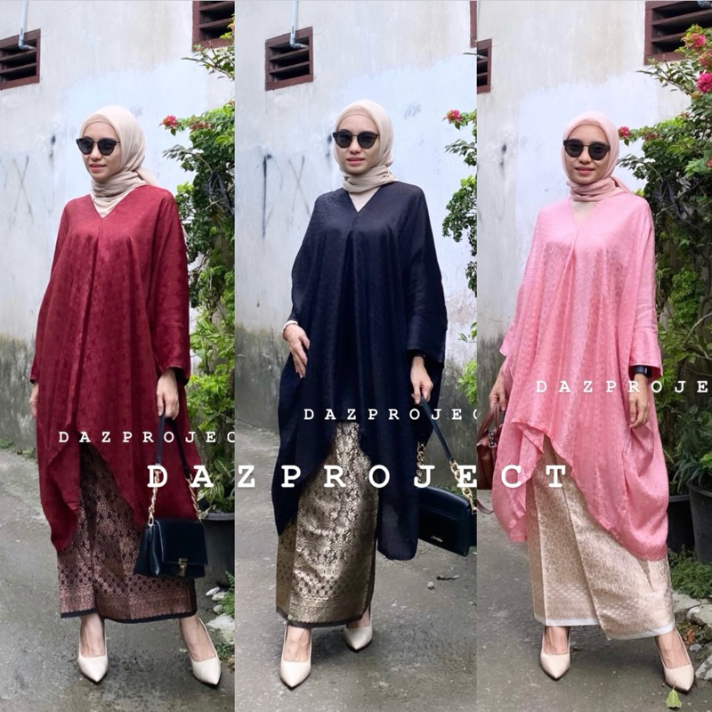 Jual Kaftan Tunik Viscose SET Plus Rok Lilit Rok Songket Tenun Kaftan ...