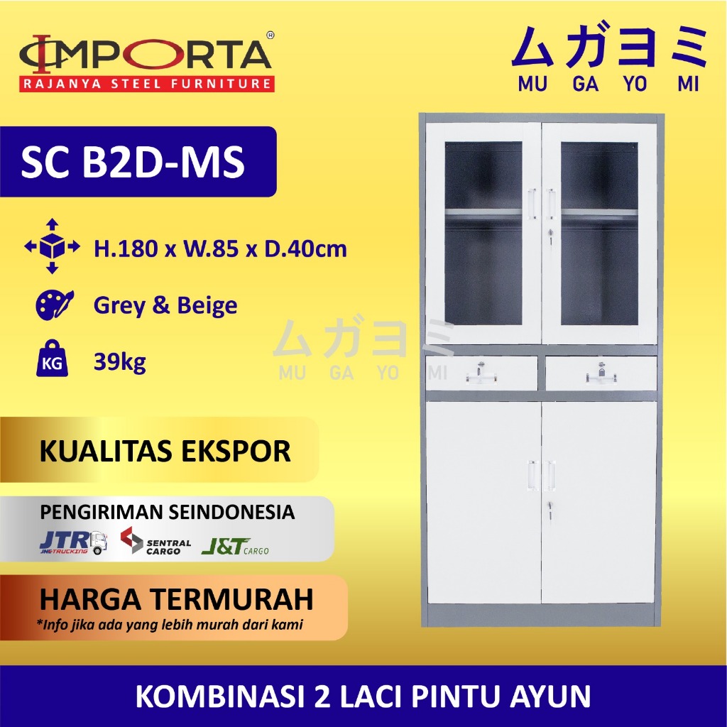 Jual Lemari arsip besi kantor 2pintu ayun kombinasi 2laci IMPORTA SC ...