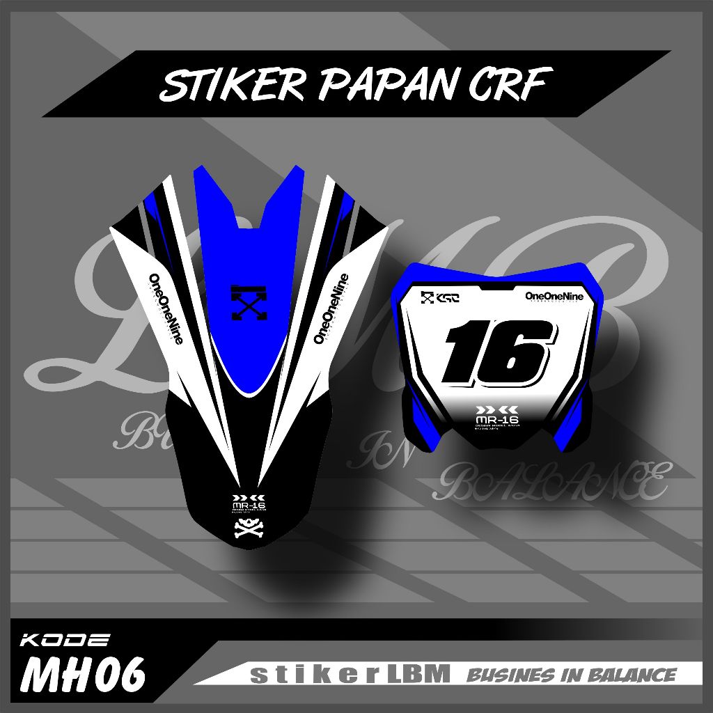 Jual STICKER DECAL PAPAN NOMOR DAN SPAKBOR DEPAN CRF 150L | Shopee ...