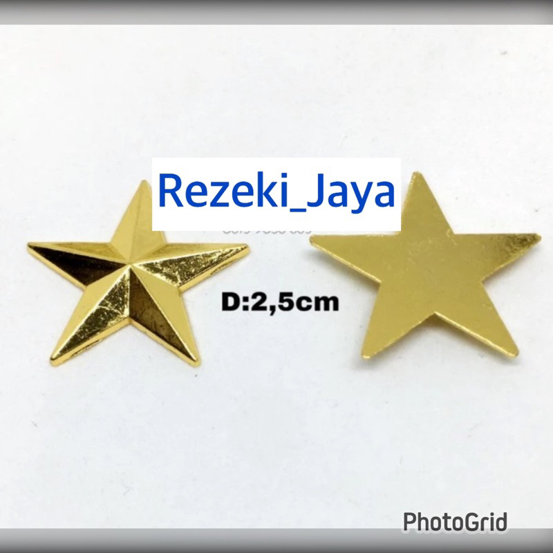 Jual Pin Bintang Tebal / Pin Bintang Logam Gold 1cm, 1,2cm, 1,5cm, 2cm ...
