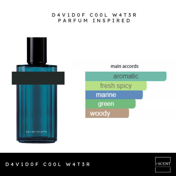 Jual JScent David Cool Water Parfum Pria Premium 5ml, 30ml