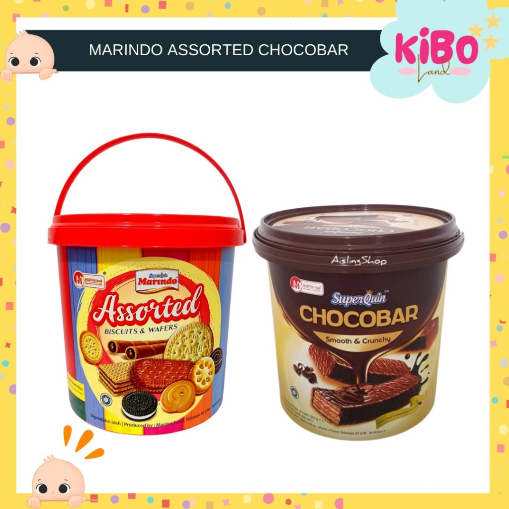 Jual Marindo Assorted Biscuits 400gr & Chocobar Wafers 360gr Biskuit ...